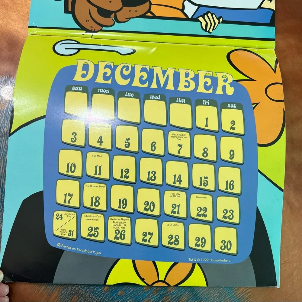 Vintage 2000 Scooby Doo Calendar with Poster Y2K
